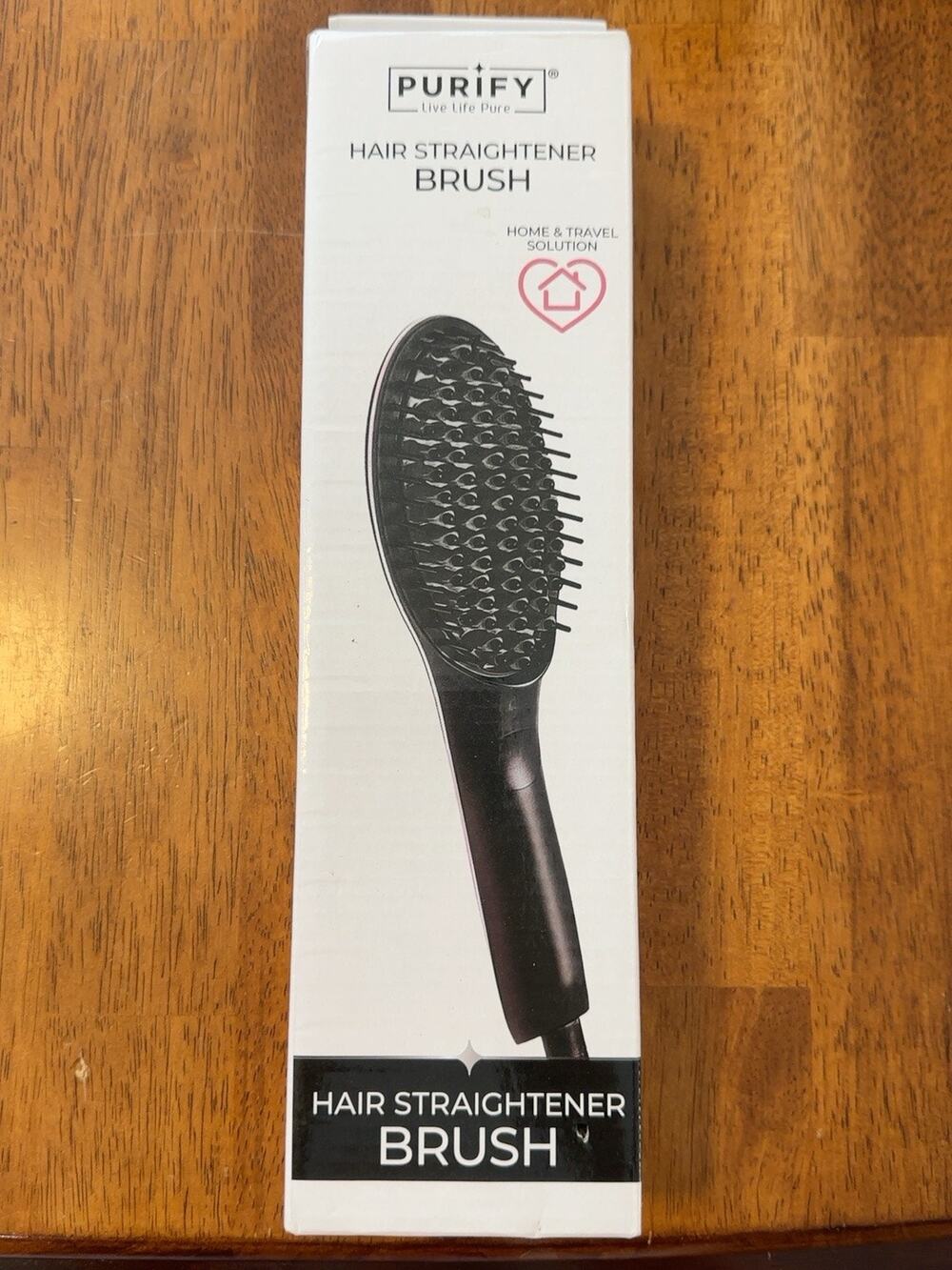 Purify Hair Straightener Brush LCD Ceramic Heated Hot Brush 450°F New